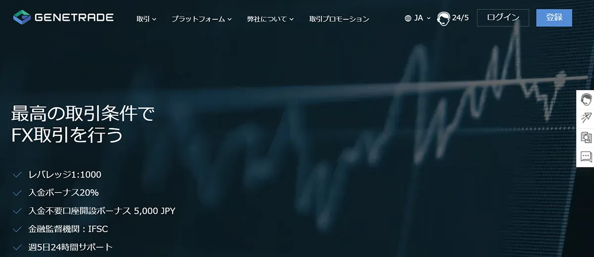 GeneTrade公式サイトのトップ画像
