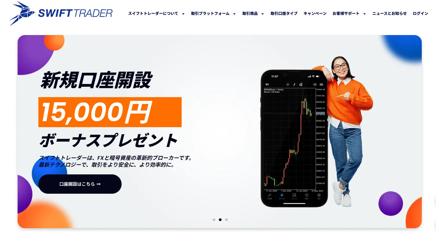 SwiftTrader公式サイトのトップ画像