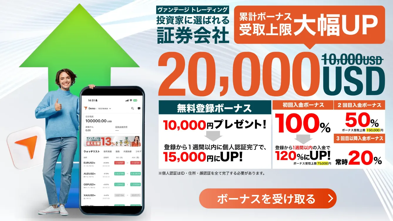 Vantage公式サイトのトップ画像